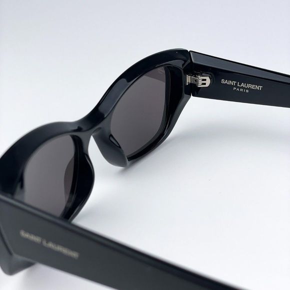 Saint Laurent SL593 001 Sunglasses Black Square Unisex main image 4